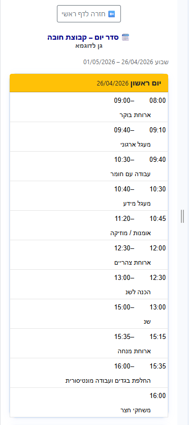 תקשורת עם הורים AmerKids
